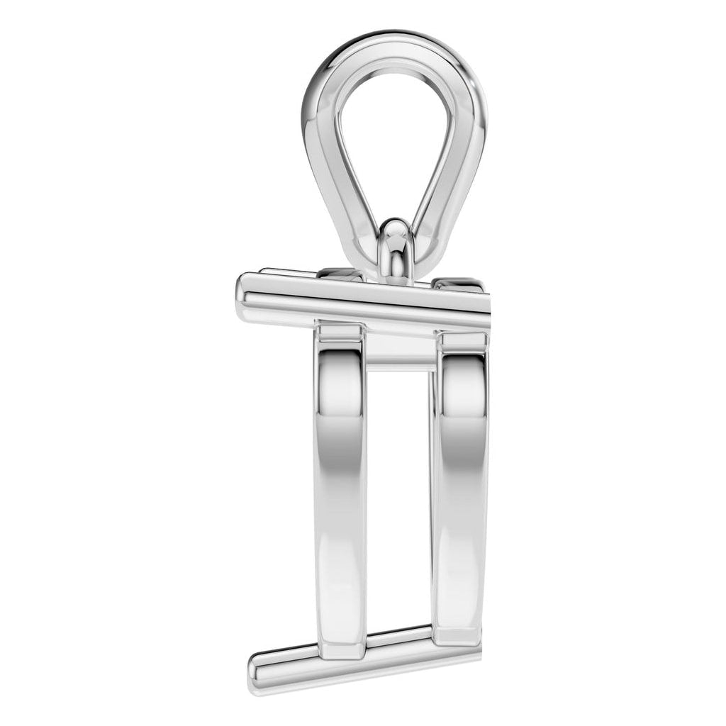 PE-1923 White Gold Pendant UNSET - Side View