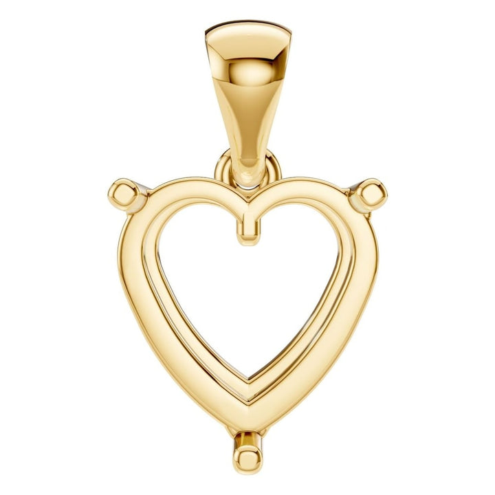 Solitaire Pendant Mounting - Heart 8mm
