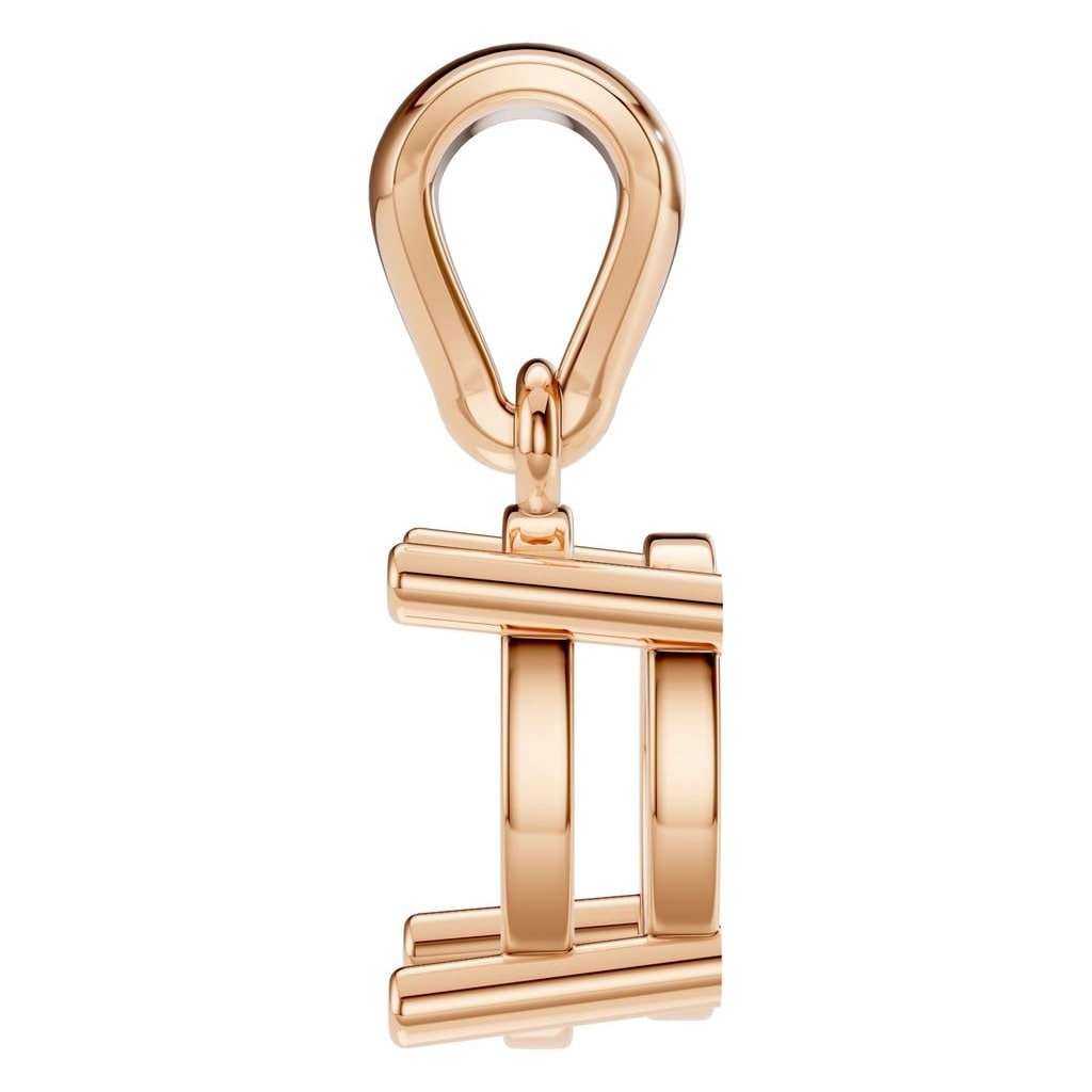 PE-1923 Rose Gold Pendant UNSET - Side View