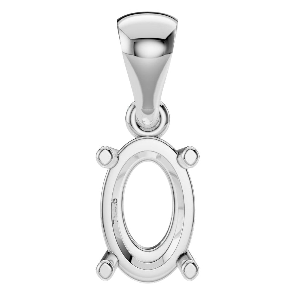 PE-1923 White Gold Pendant UNSET - Main View