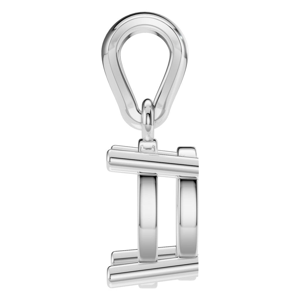 PE-1923 White Gold Pendant UNSET - Side View