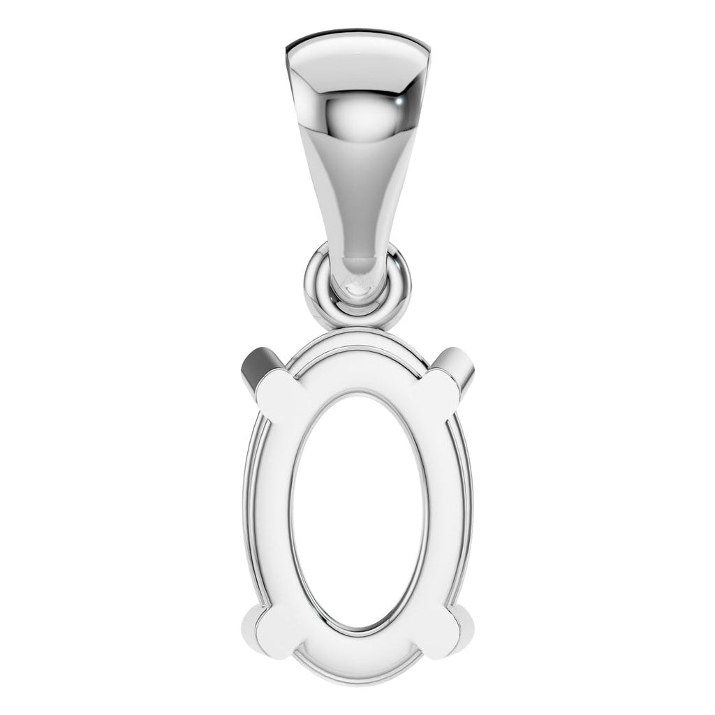 PE-1923 White Gold Pendant UNSET - BACK