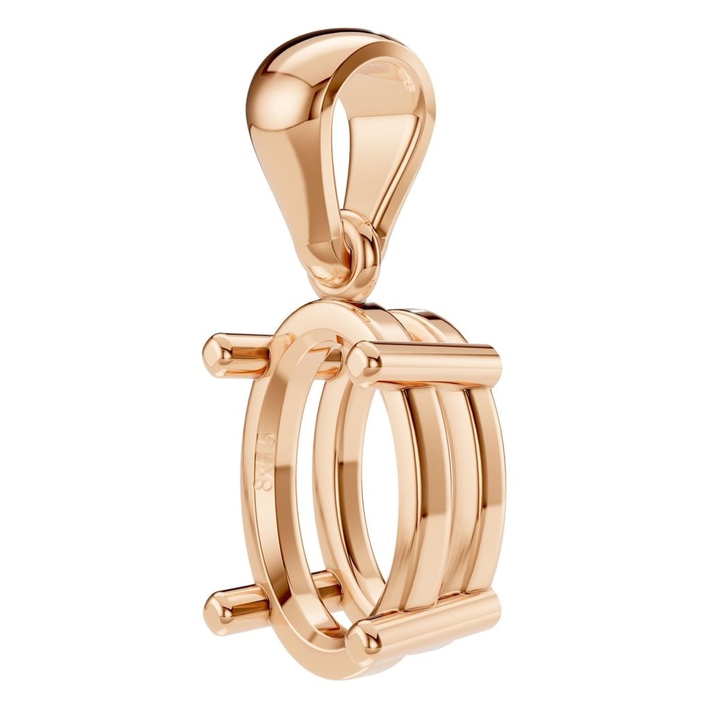 PE-1923 Rose Gold Pendant UNSET - ANGLE