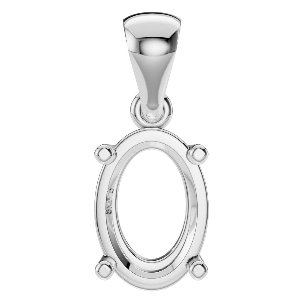 PE-1923 White Gold Pendant UNSET - Main View