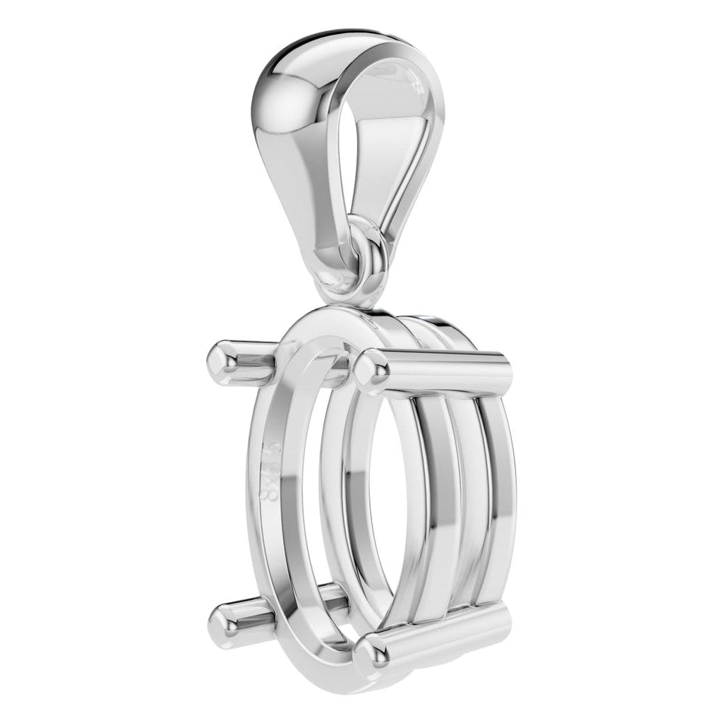 PE-1923 White Gold Pendant UNSET - ANGLE
