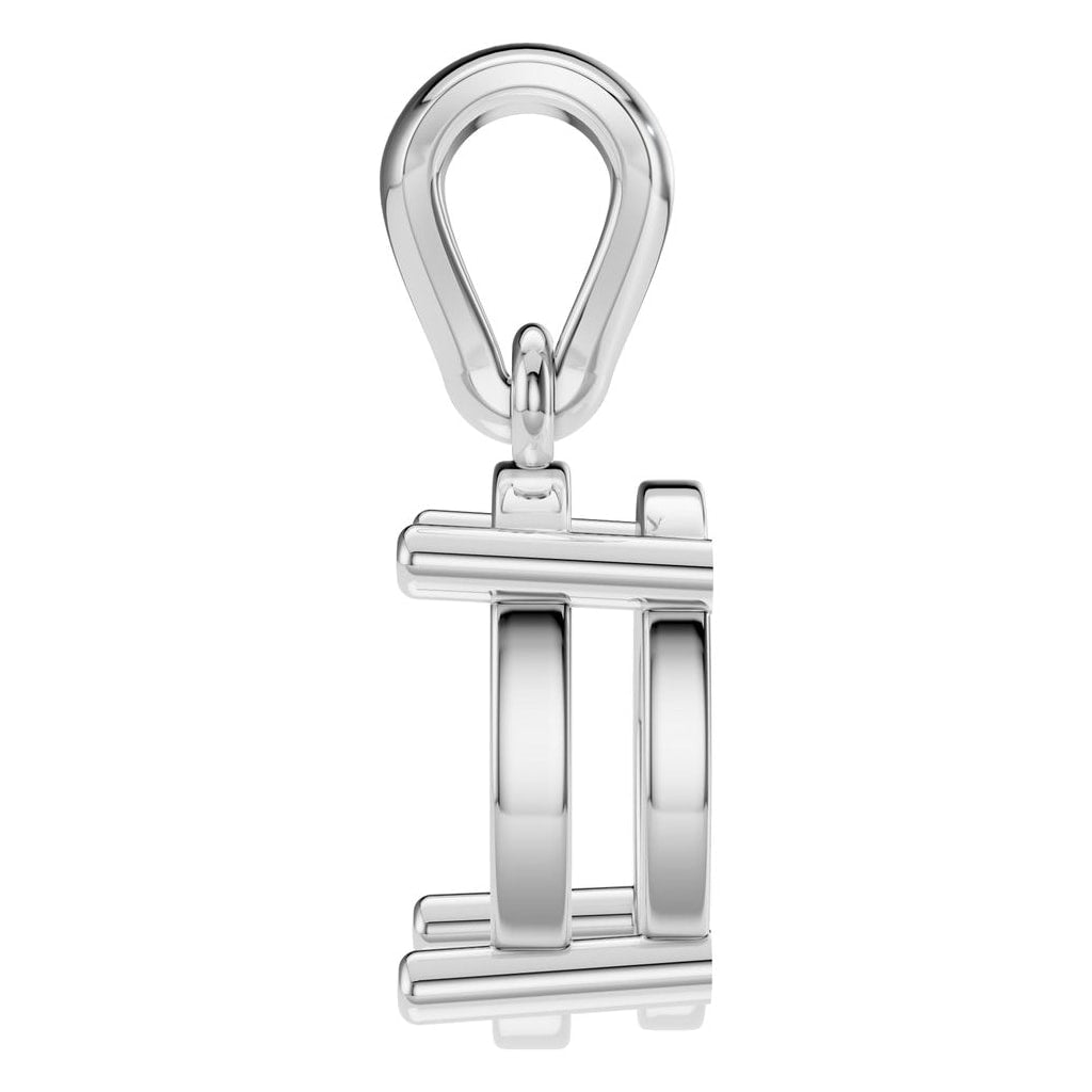 PE-1923 White Gold Pendant UNSET - Side View