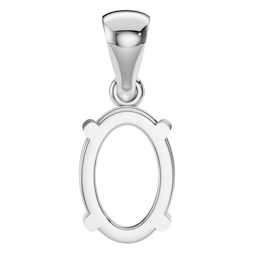 PE-1923 White Gold Pendant UNSET - BACK