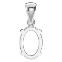 PE-1923 White Gold Pendant UNSET - BACK