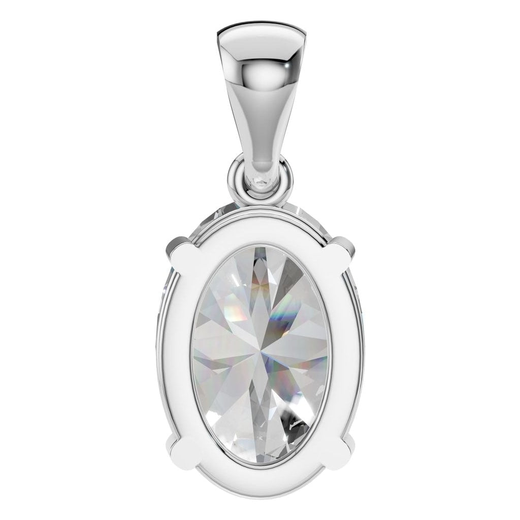 PE-1923 White Gold Pendant SET - BACK