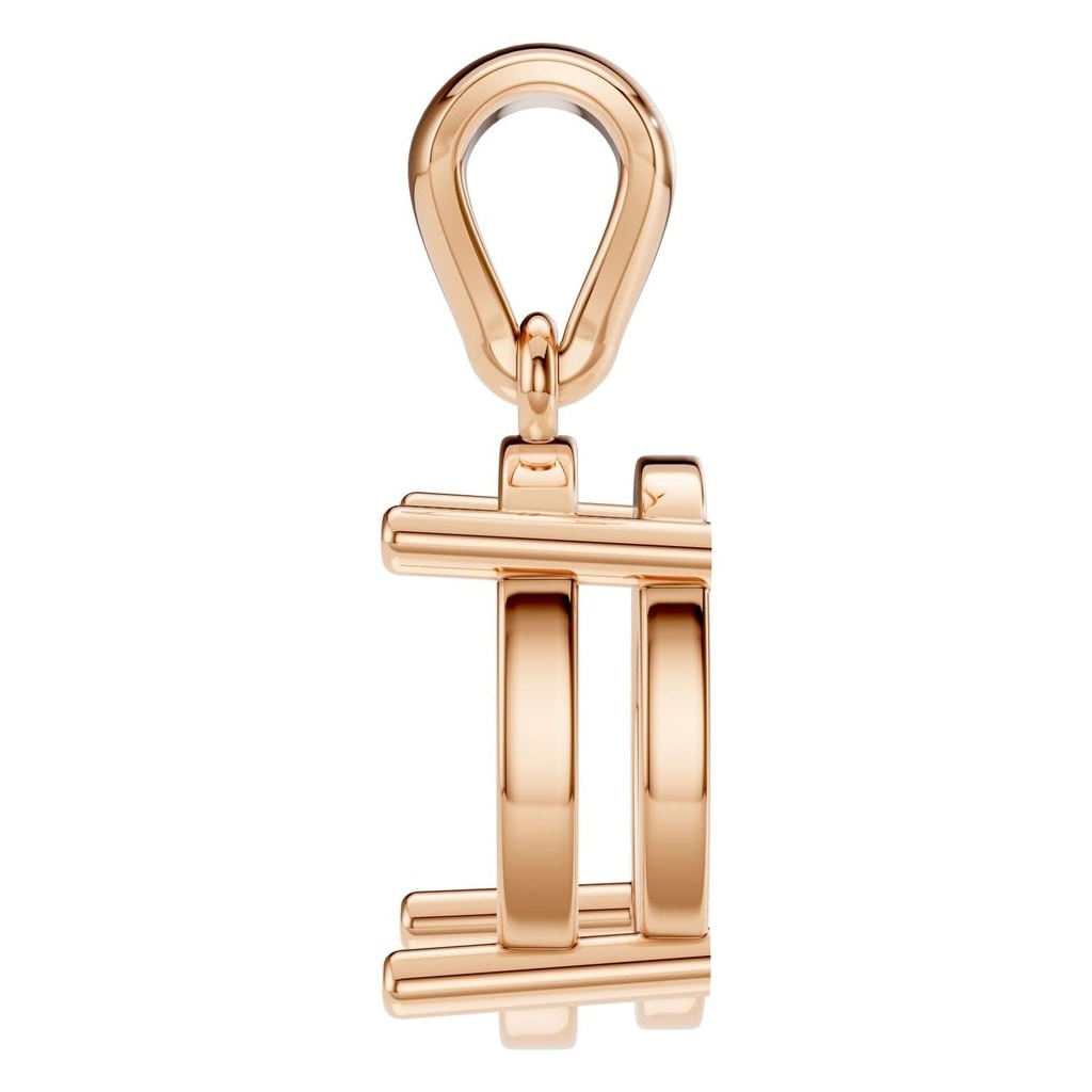PE-1923 Rose Gold Pendant UNSET - Side View
