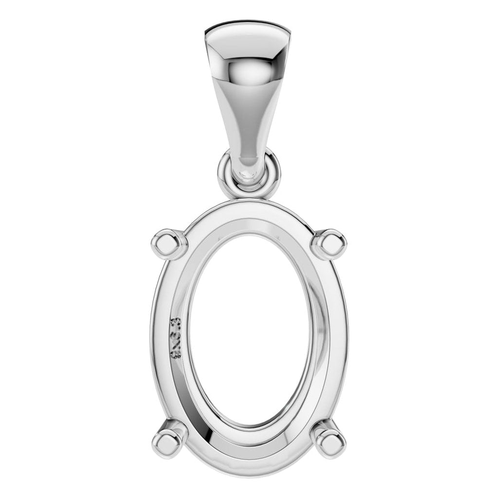 PE-1923 White Gold Pendant UNSET - Main View