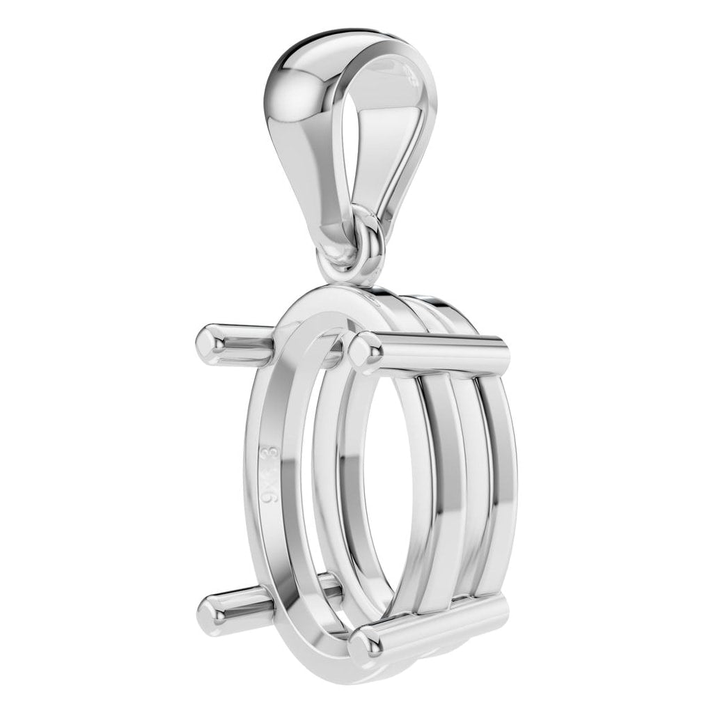 PE-1923 White Gold Pendant UNSET - ANGLE