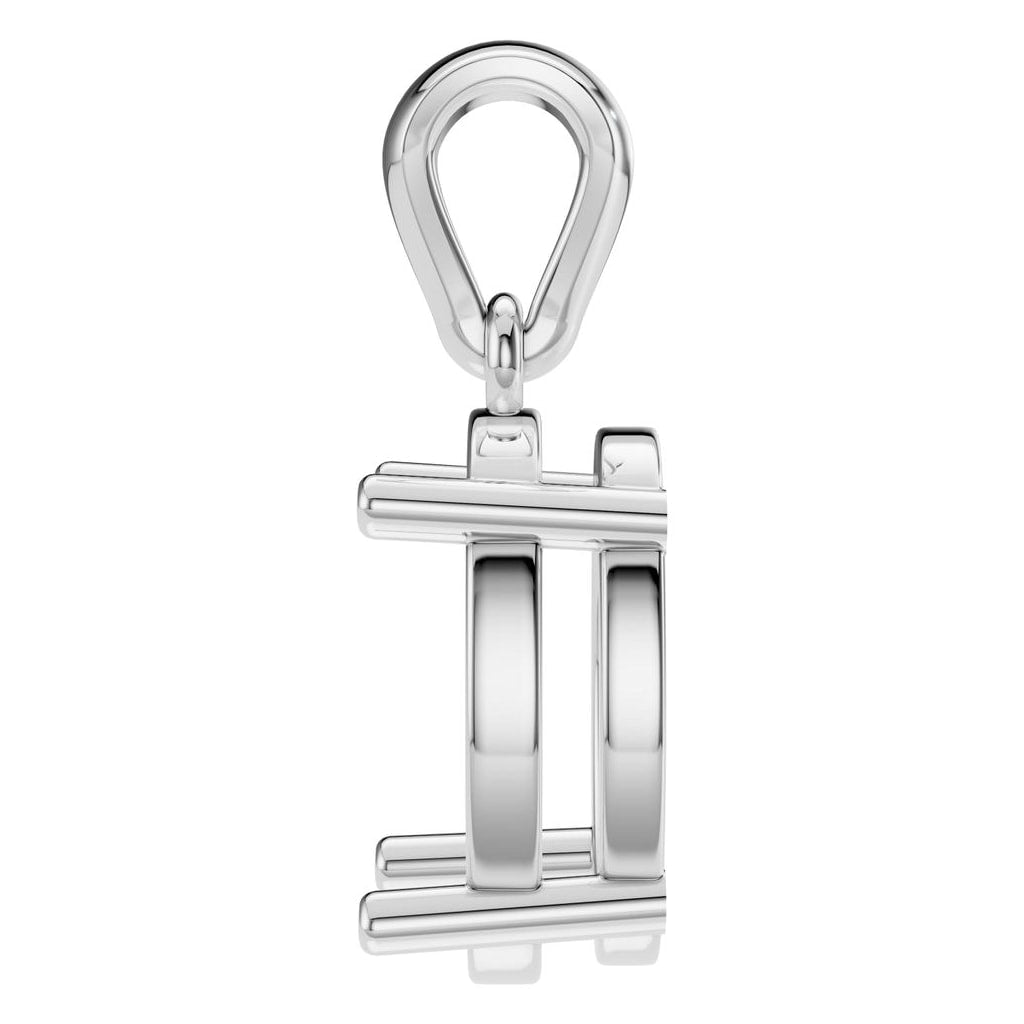 PE-1923 White Gold Pendant UNSET - Side View