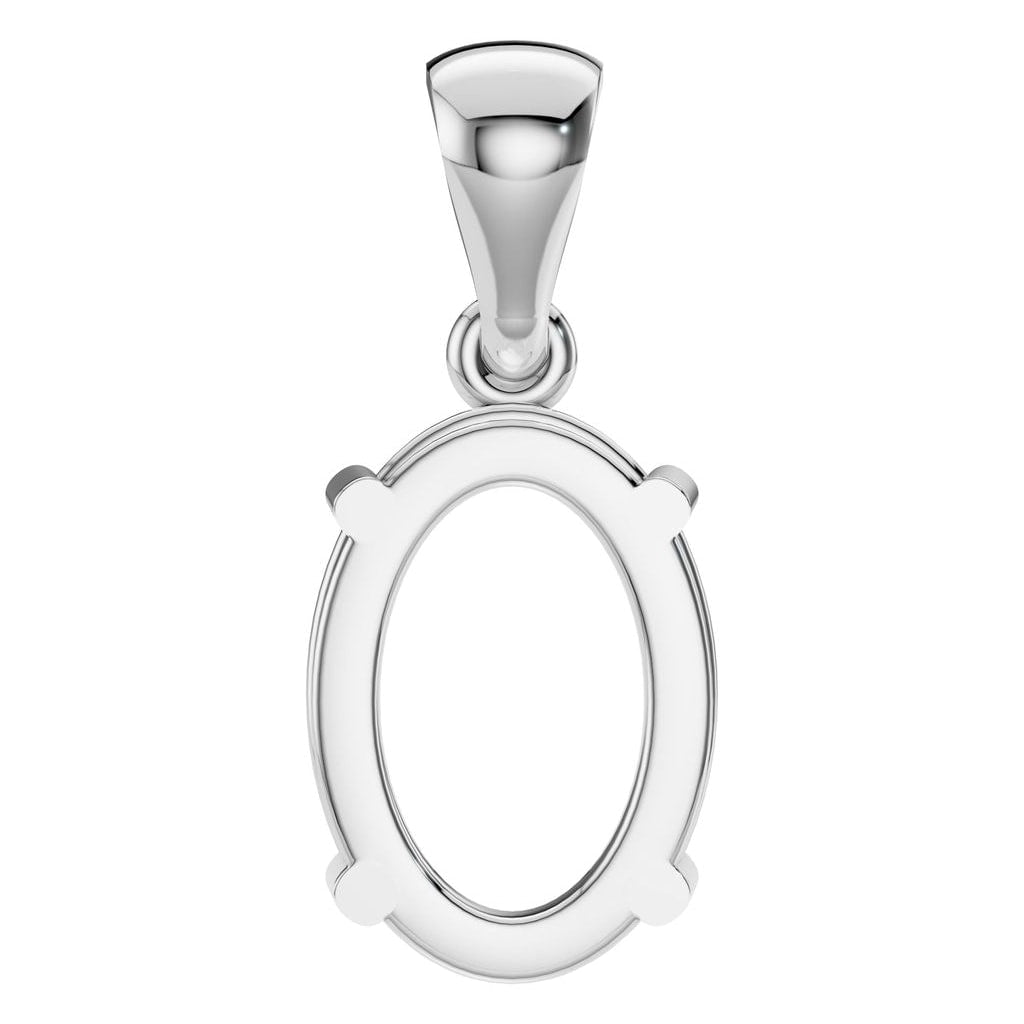 PE-1923 White Gold Pendant UNSET - BACK