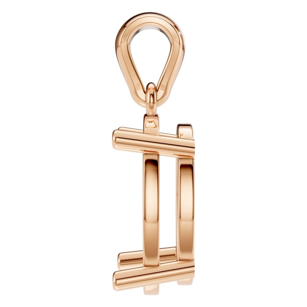 PE-1923 Rose Gold Pendant UNSET - Side View