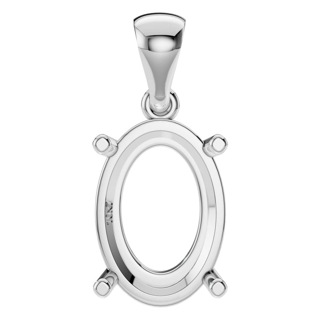 PE-1923 White Gold Pendant UNSET - Main View