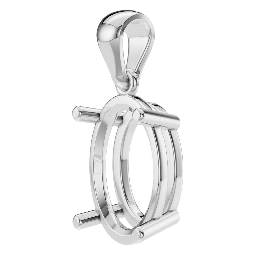 PE-1923 White Gold Pendant UNSET - ANGLE