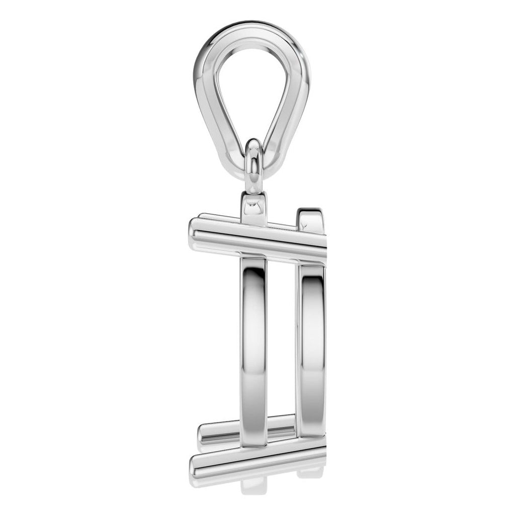 PE-1923 White Gold Pendant UNSET - Side View