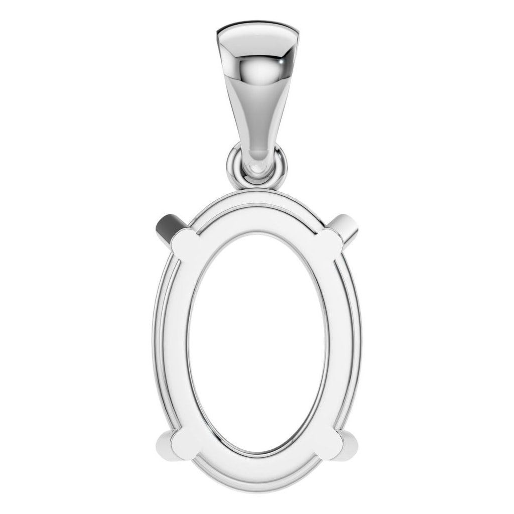 PE-1923 White Gold Pendant UNSET - BACK