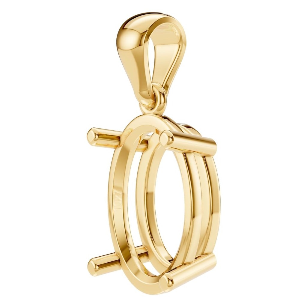 PE-1923 Yellow Gold Pendant UNSET - ANGLE