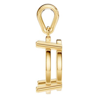 PE-1923 Yellow Gold Pendant UNSET - Side View