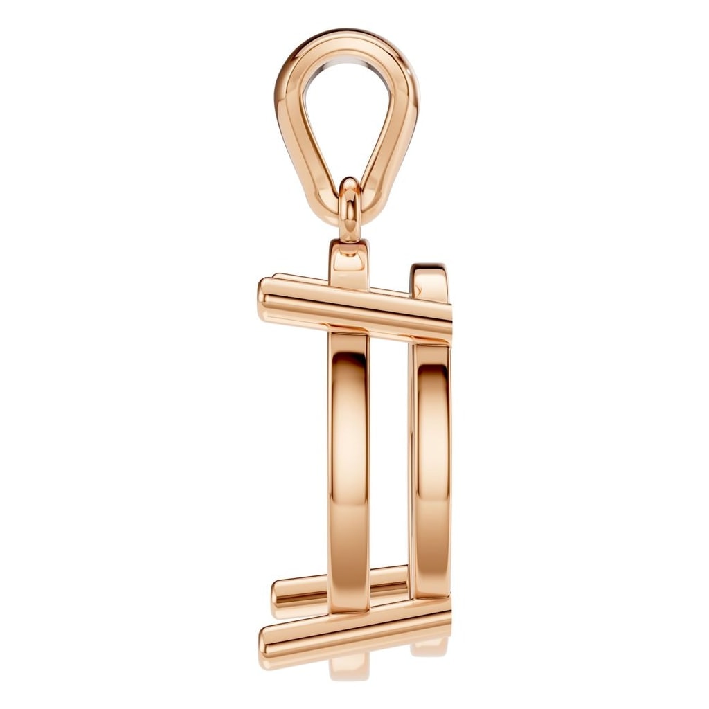 PE-1923 Rose Gold Pendant UNSET - Side View