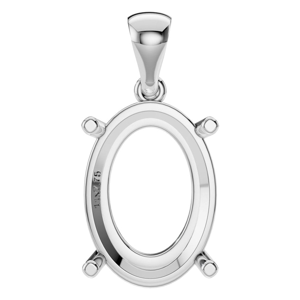 PE-1923 White Gold Pendant UNSET - Main View