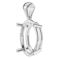 PE-1923 White Gold Pendant UNSET - ANGLE