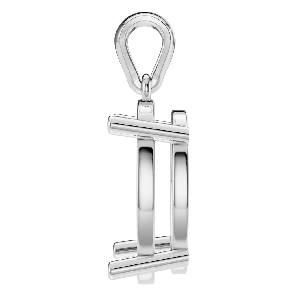 PE-1923 White Gold Pendant UNSET - Side View