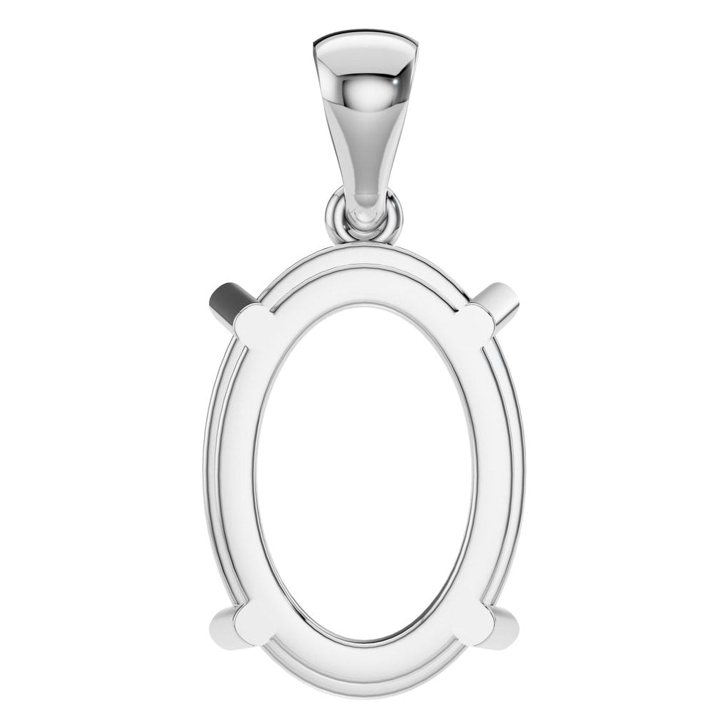PE-1923 White Gold Pendant UNSET - BACK