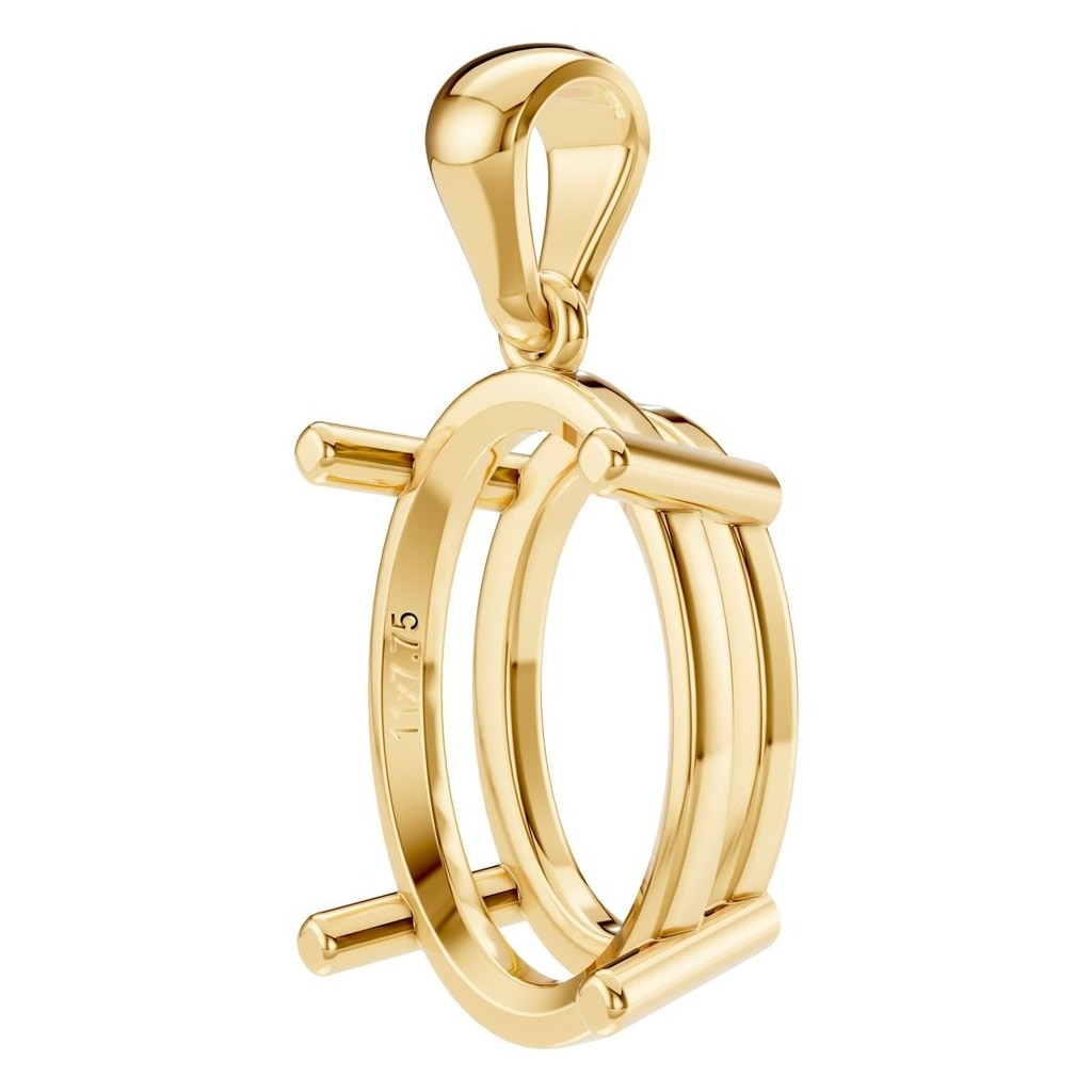PE-1923 Yellow Gold Pendant UNSET - ANGLE