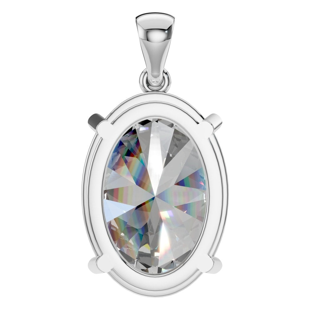 PE-1923 White Gold Pendant SET - BACK