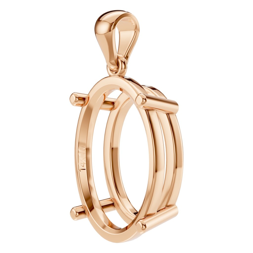 PE-1923 Rose Gold Pendant UNSET - ANGLE