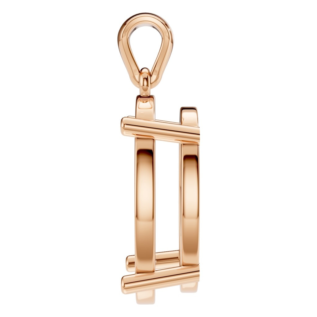 PE-1923 Rose Gold Pendant UNSET - Side View