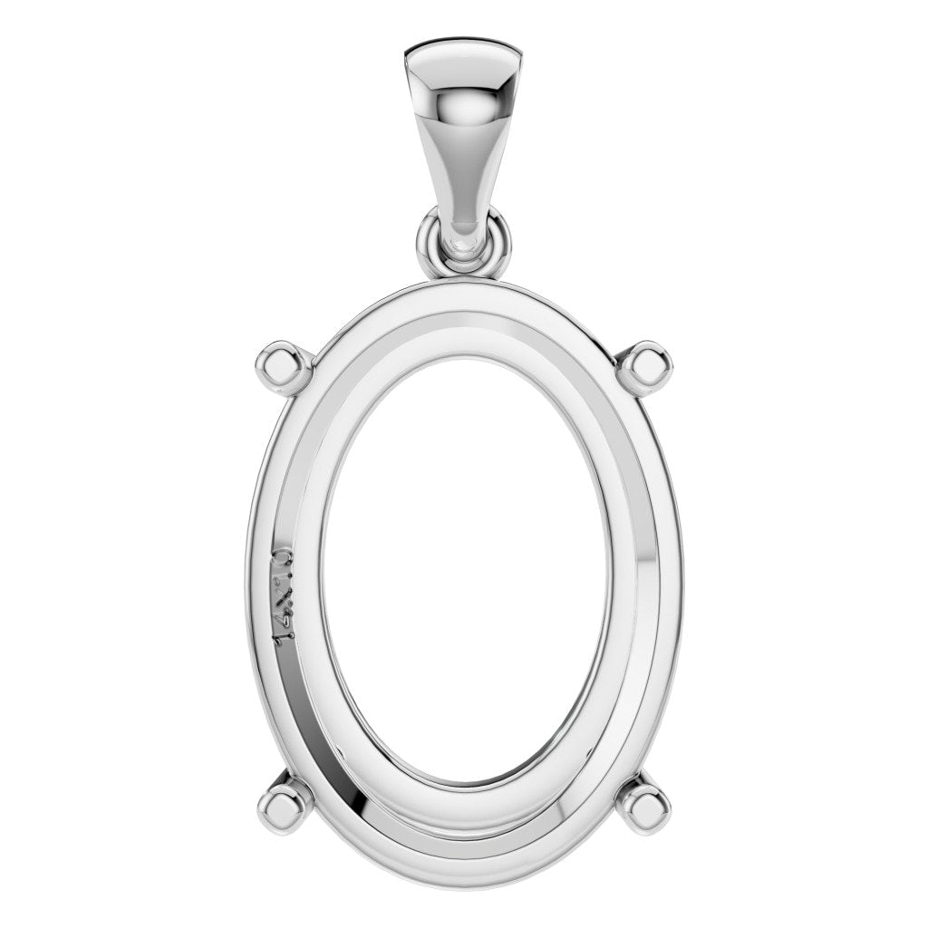 PE-1923 White Gold Pendant UNSET - Main View