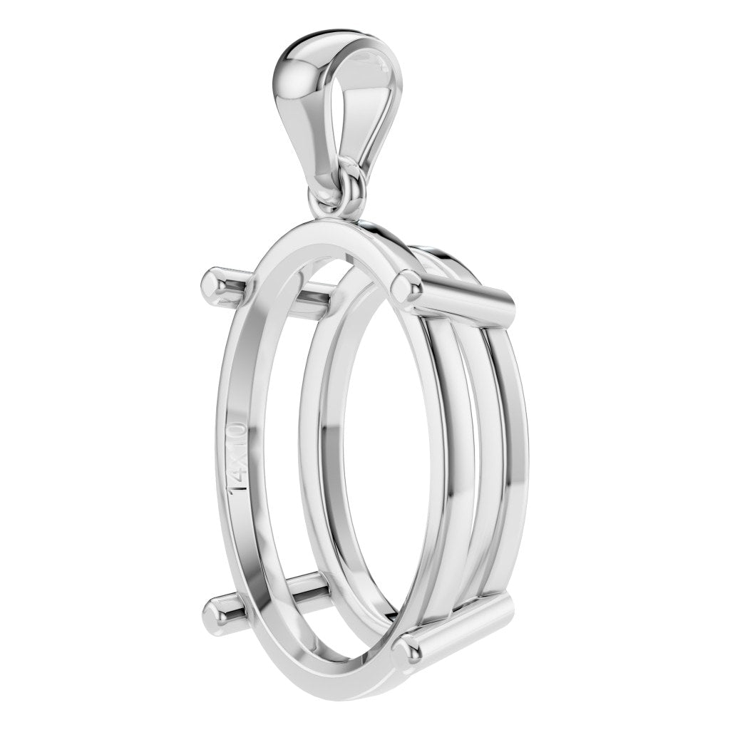 PE-1923 White Gold Pendant UNSET - ANGLE