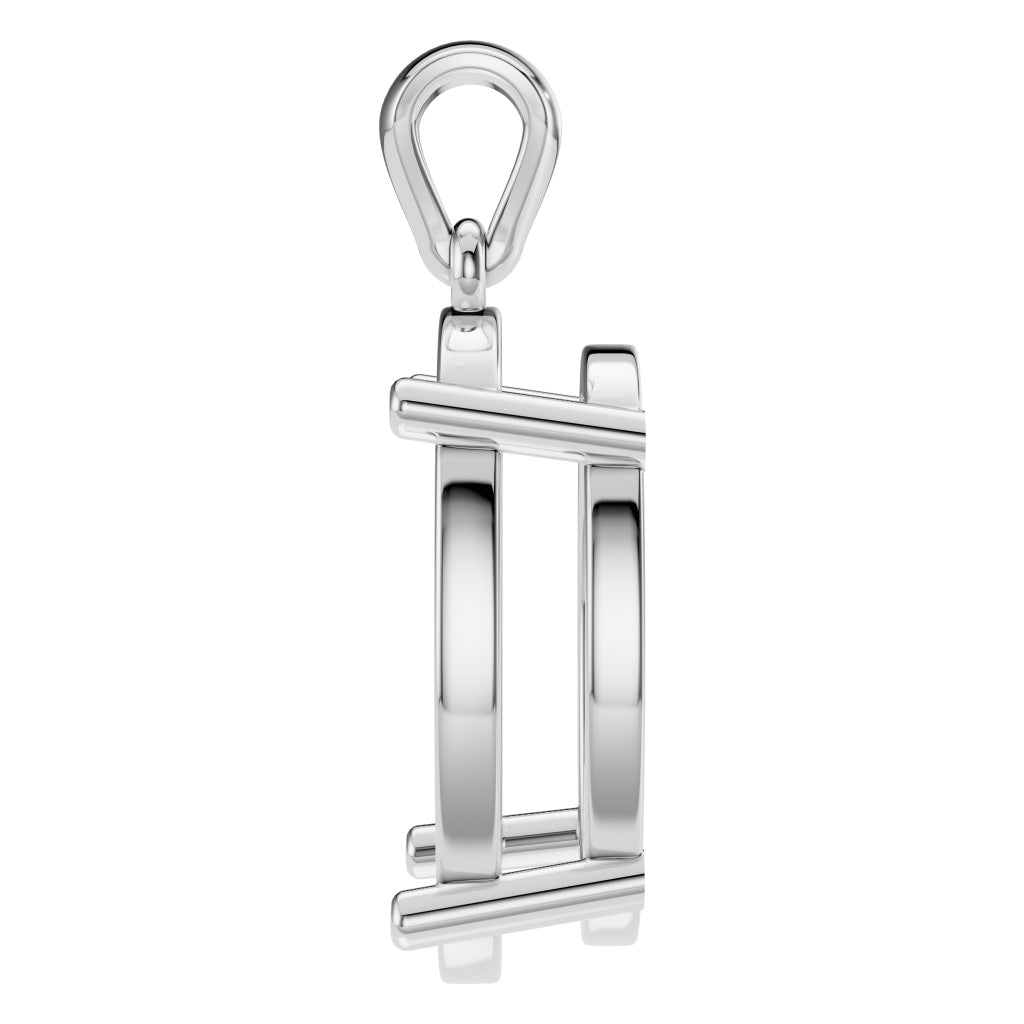 PE-1923 White Gold Pendant UNSET - Side View
