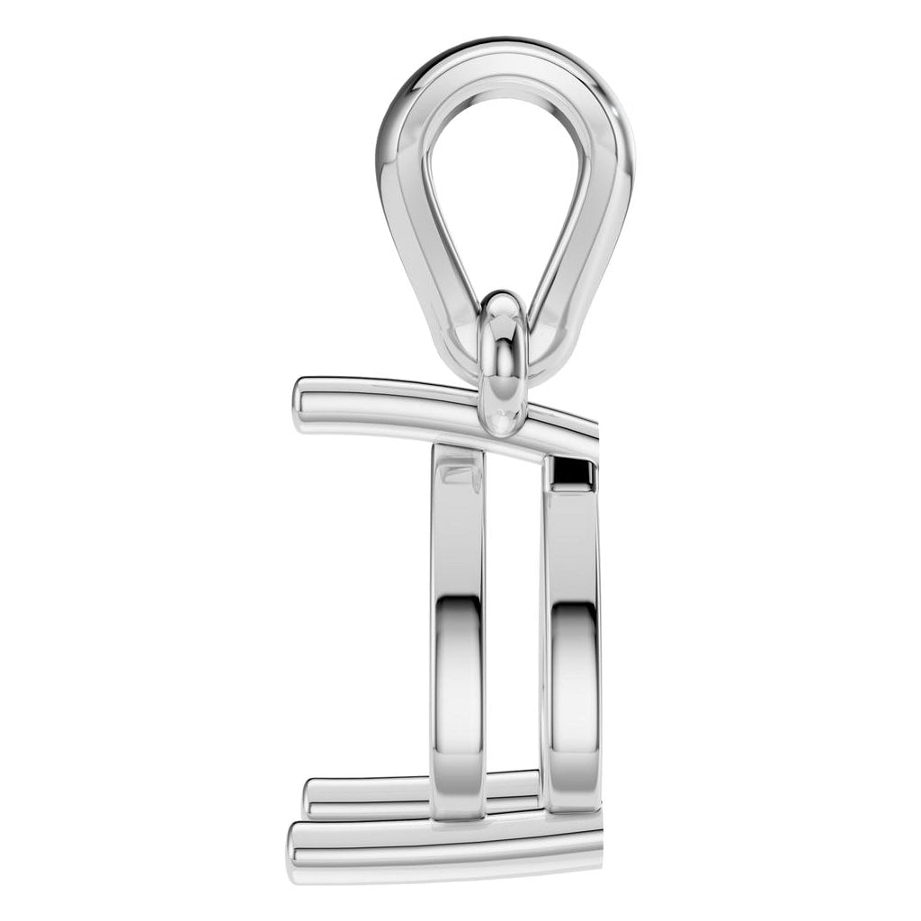 PE-1923 White Gold Pendant UNSET - Side View