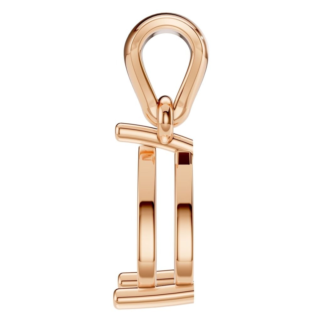 PE-1923 Rose Gold Pendant UNSET - Side View