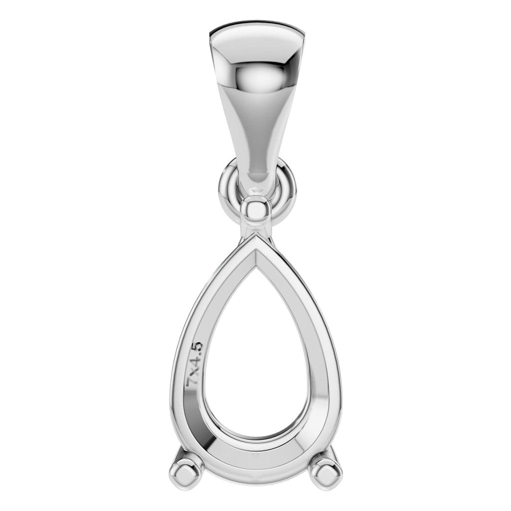 PE-1923 White Gold Pendant UNSET - Main View