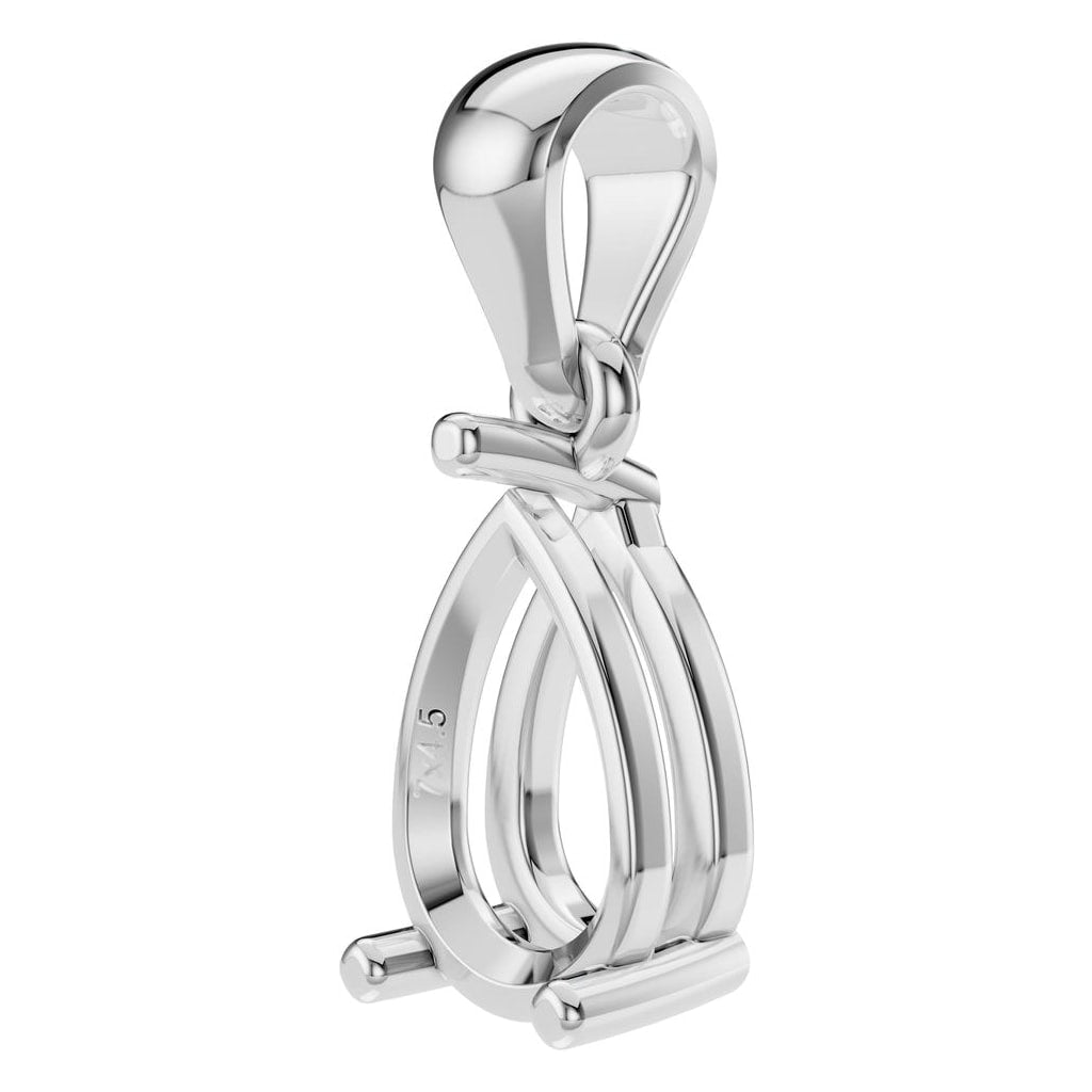 PE-1923 White Gold Pendant UNSET - ANGLE