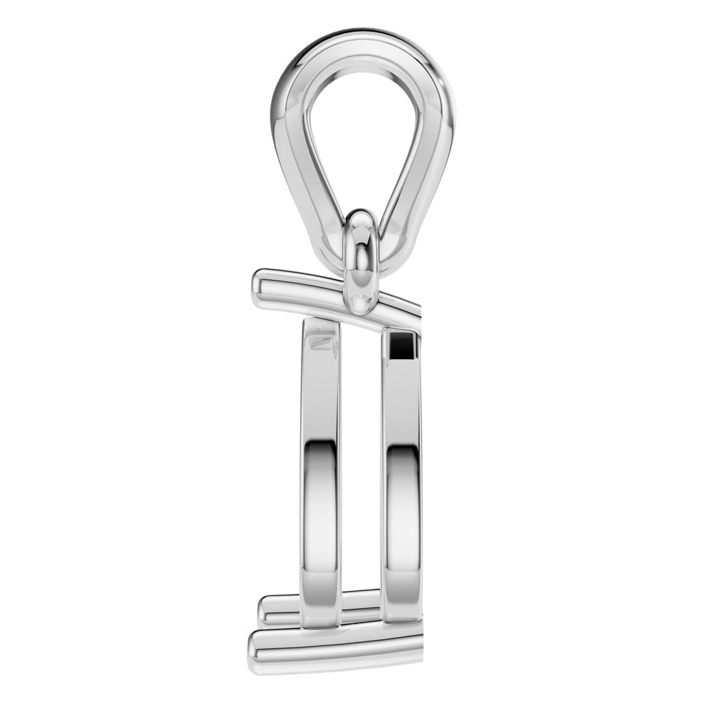 PE-1923 White Gold Pendant UNSET - Side View