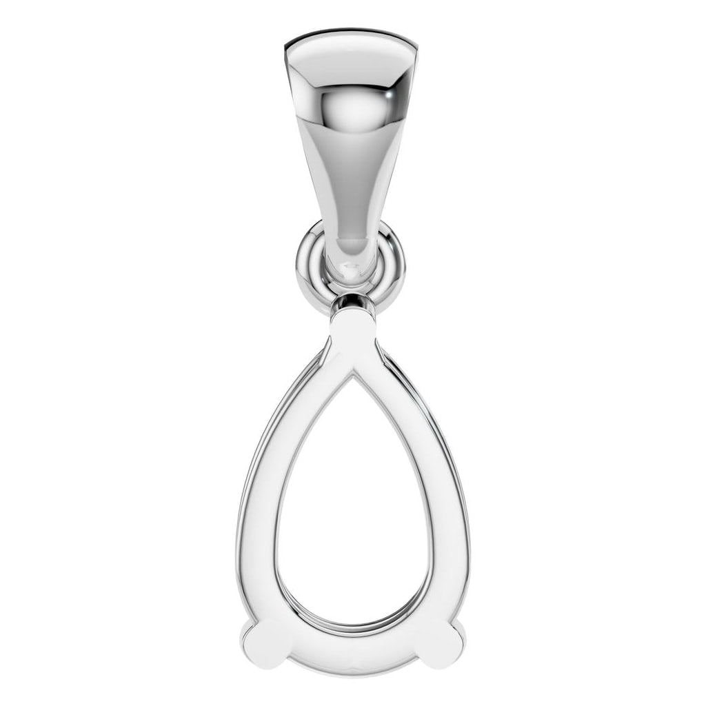 PE-1923 White Gold Pendant UNSET - BACK