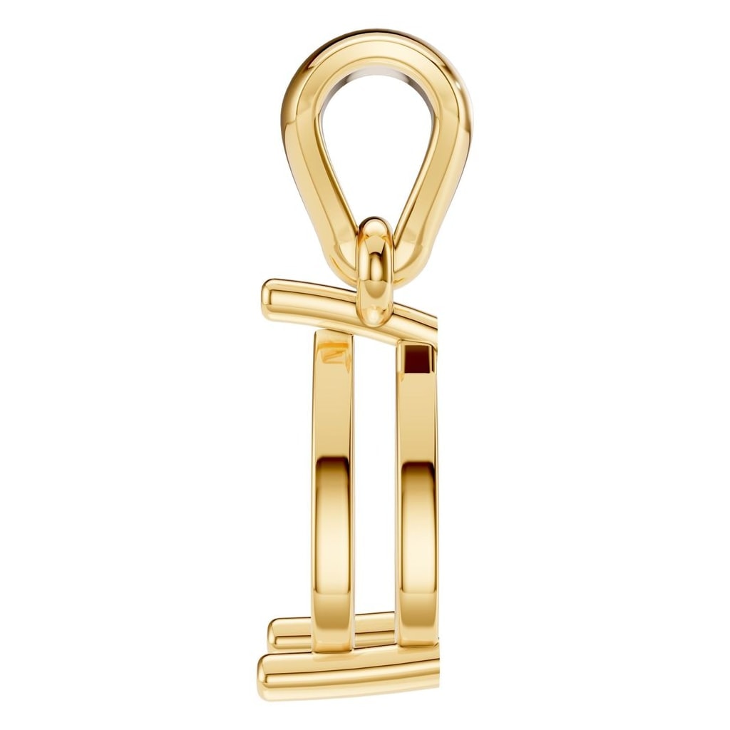 PE-1923 Yellow Gold Pendant UNSET - Side View