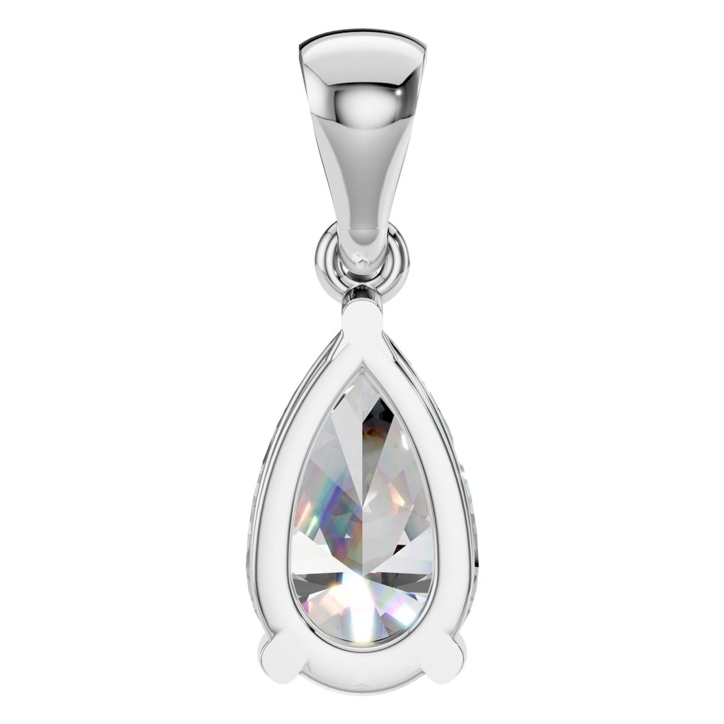 PE-1923 White Gold Pendant SET - BACK