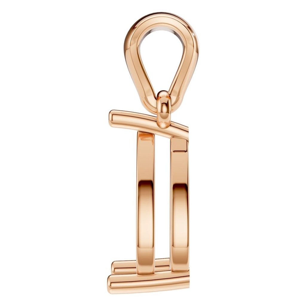PE-1923 Rose Gold Pendant UNSET - Side View
