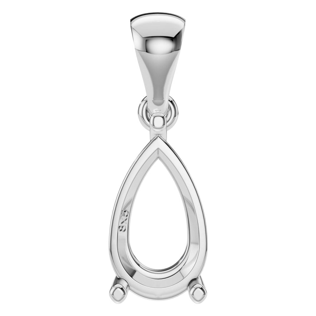 PE-1923 White Gold Pendant UNSET - Main View