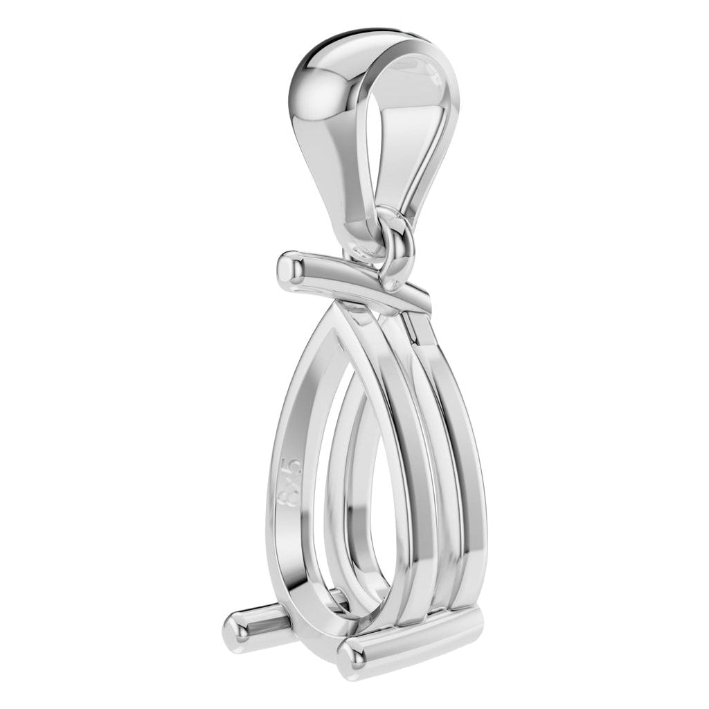 PE-1923 White Gold Pendant UNSET - ANGLE
