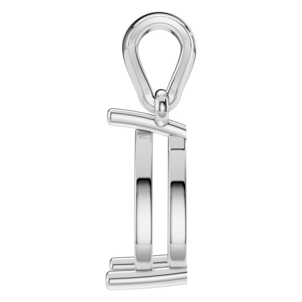 PE-1923 White Gold Pendant UNSET - Side View