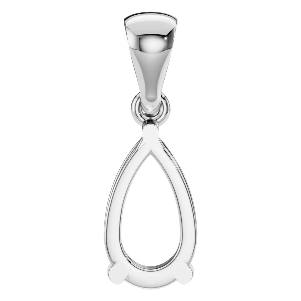 PE-1923 White Gold Pendant UNSET - BACK